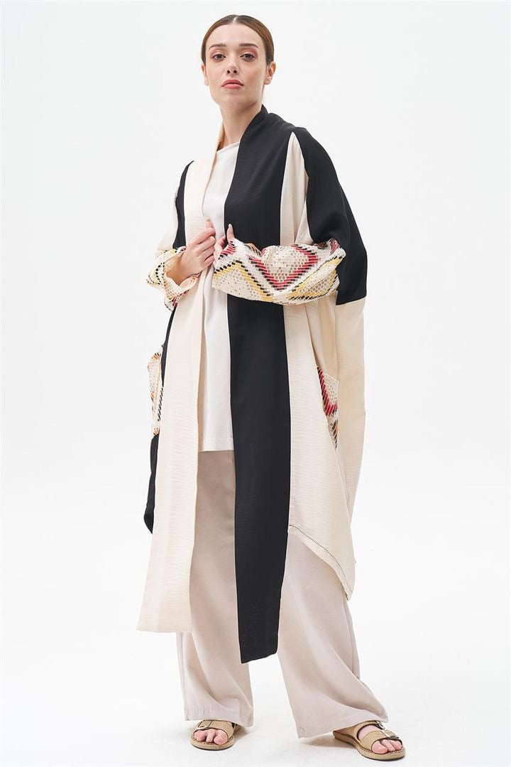 Cardigan / Abaya with Lace Sleeves