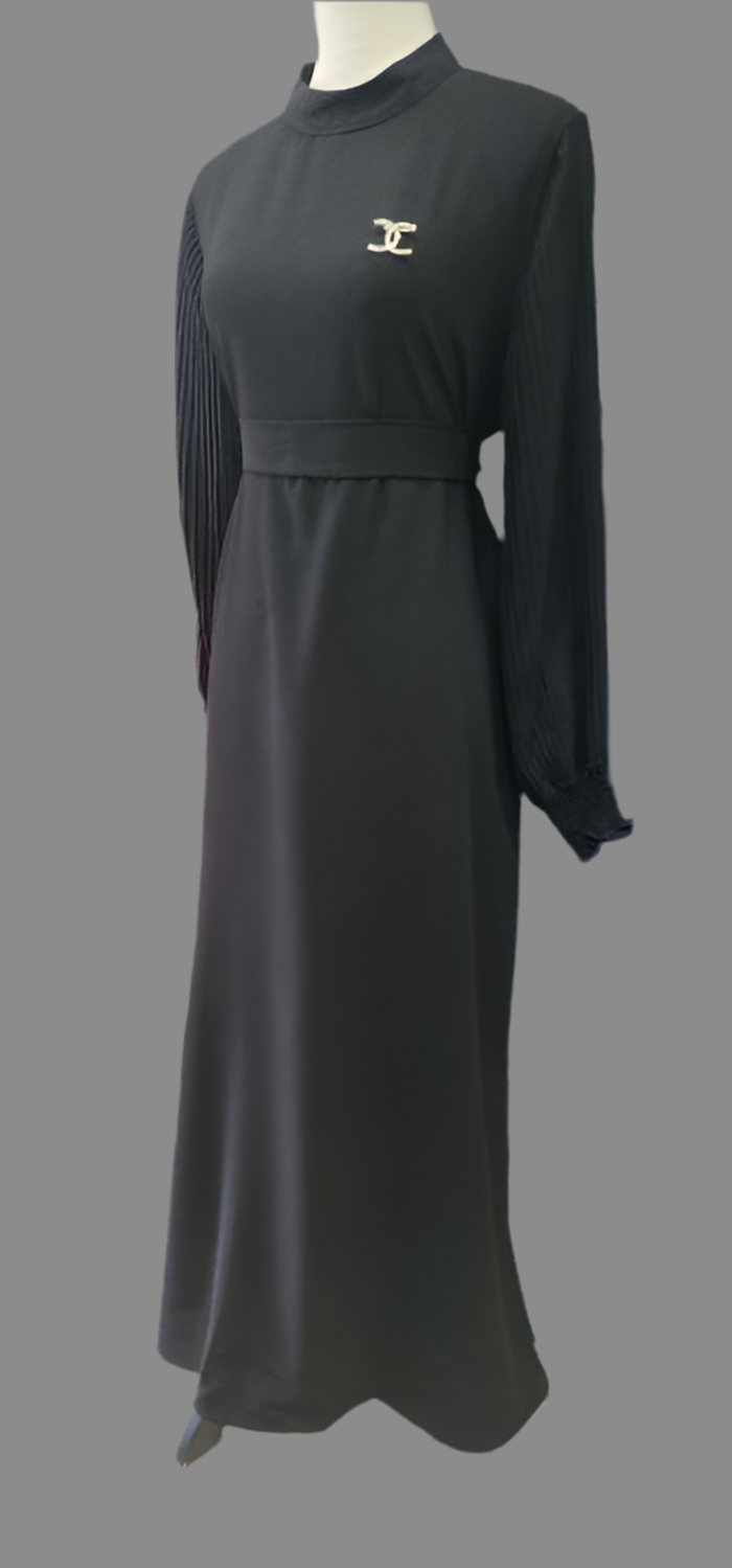 Brooch and belted Dress