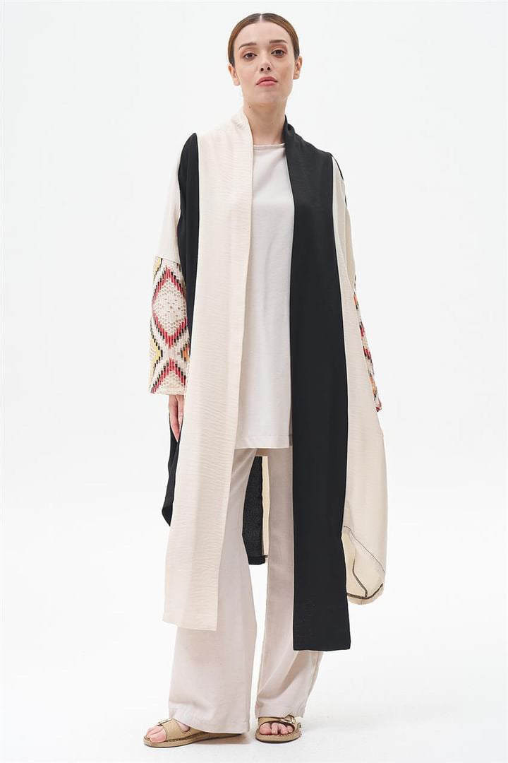 Cardigan / Abaya with Lace Sleeves