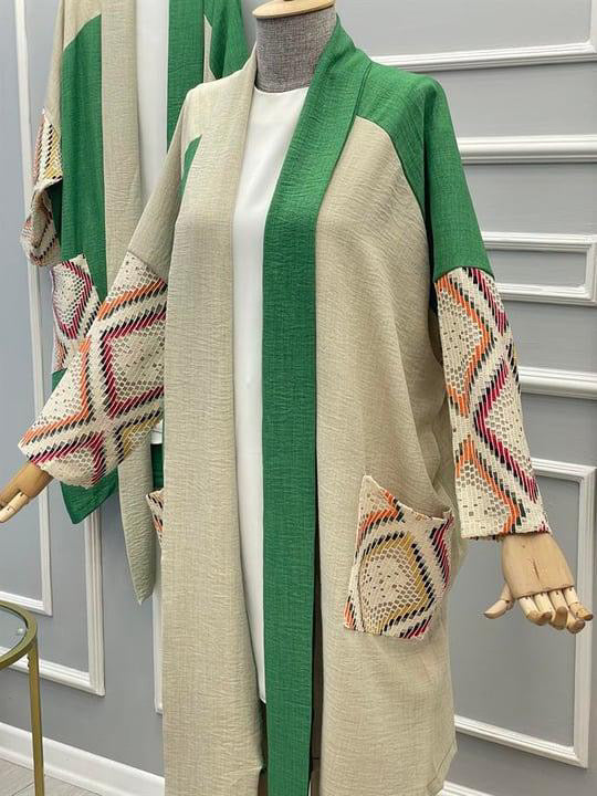 Cardigan / Abaya with Lace Sleeves