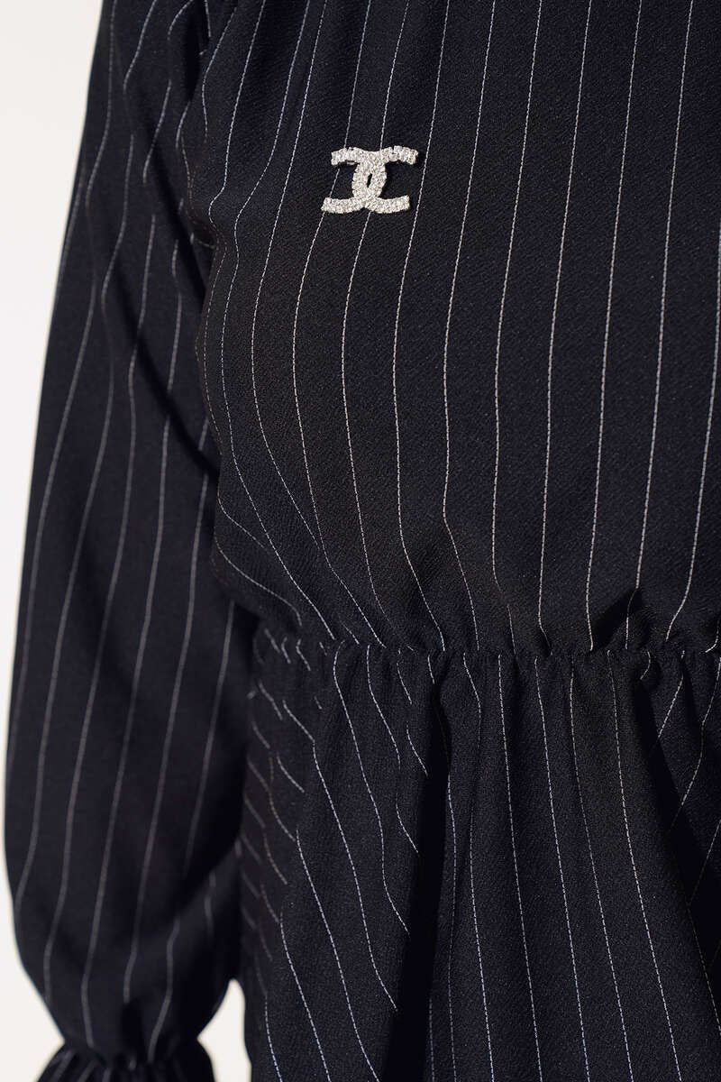 Elastic Waist, Striped Blouse Skirt Set