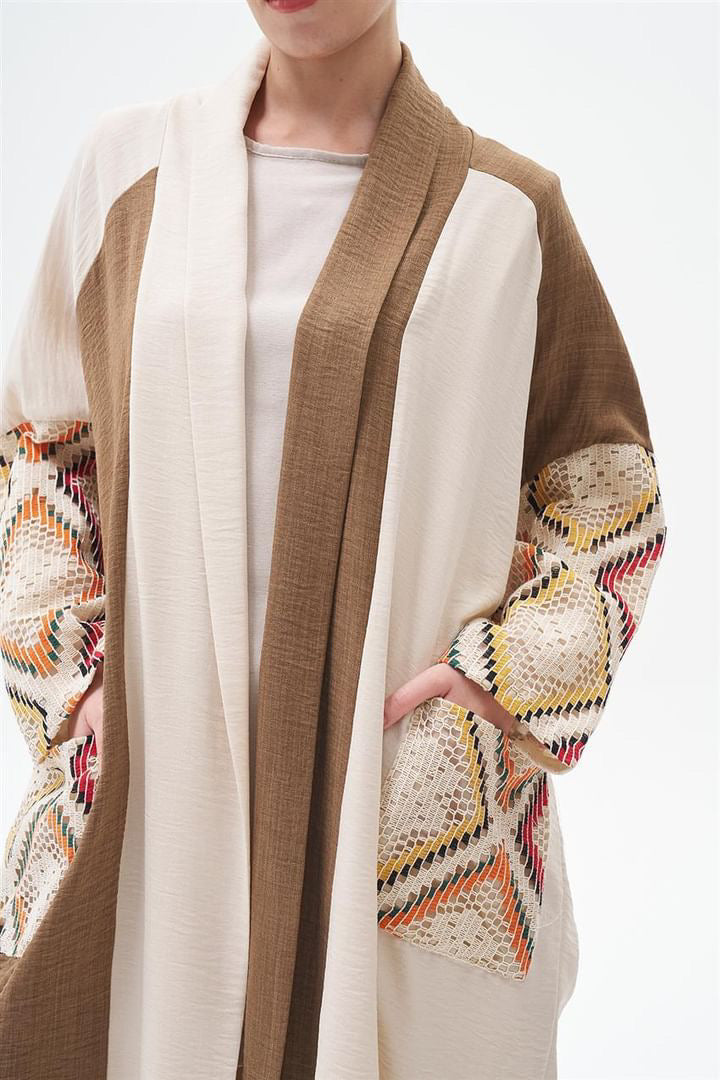 Cardigan / Abaya with Lace Sleeves