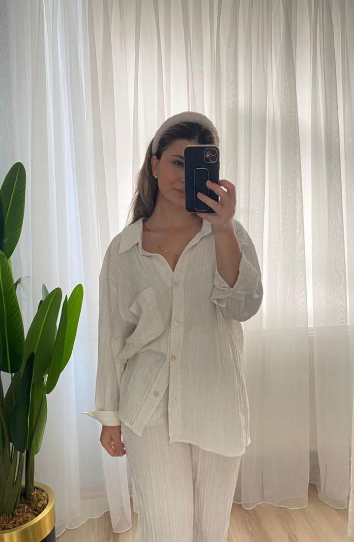 Casual Trousers Shirt Set