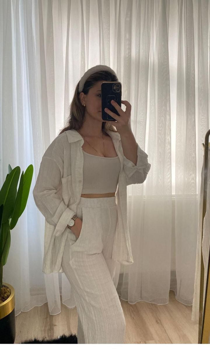 Casual Trousers Shirt Set