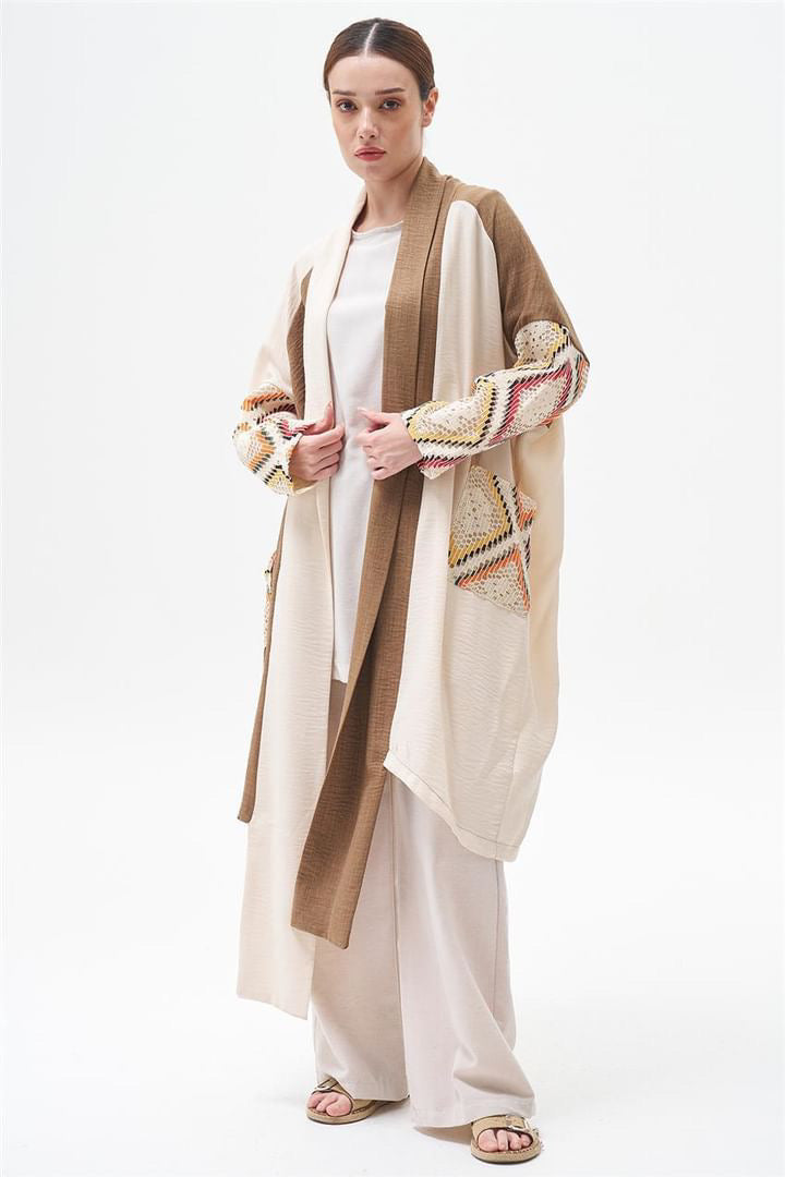 Cardigan / Abaya with Lace Sleeves