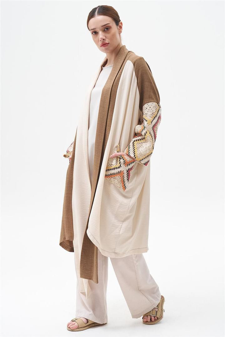 Cardigan / Abaya with Lace Sleeves