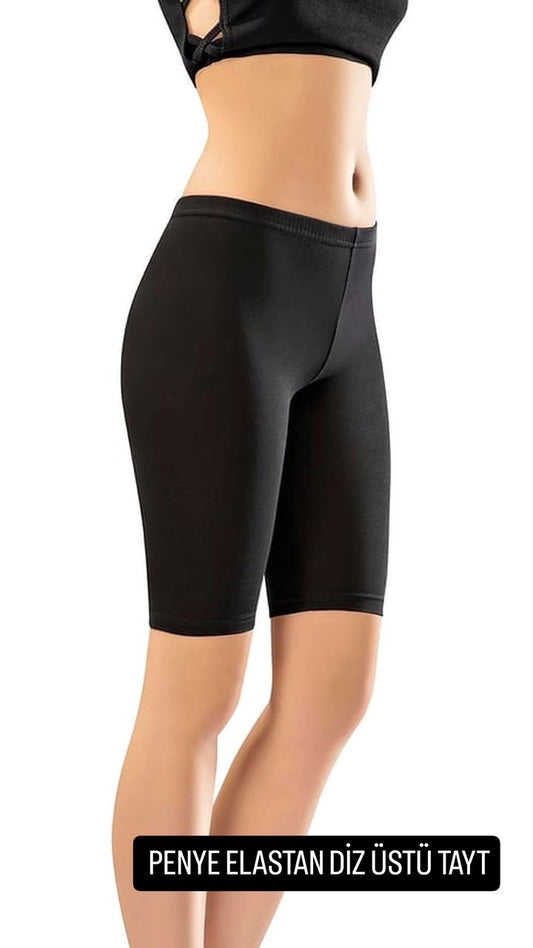 Short elastane cotton leggings
