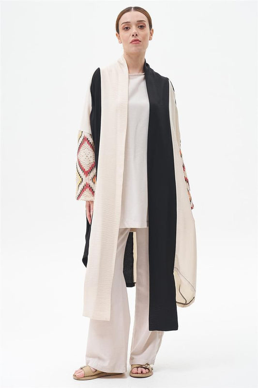 Cardigan / Abaya with Lace Sleeves