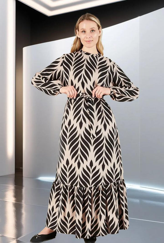 Leaf Patterned Dress