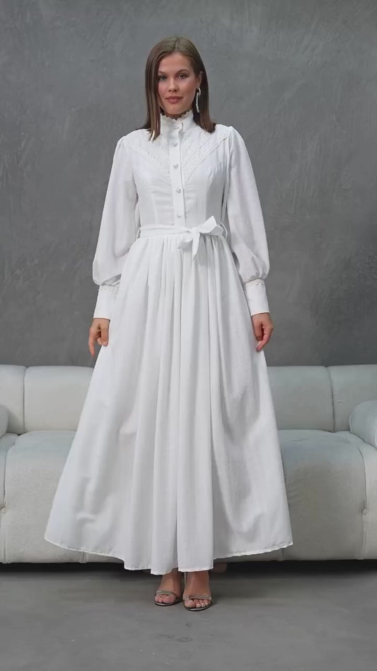 Classic Long Sleeve Abaya Dress
