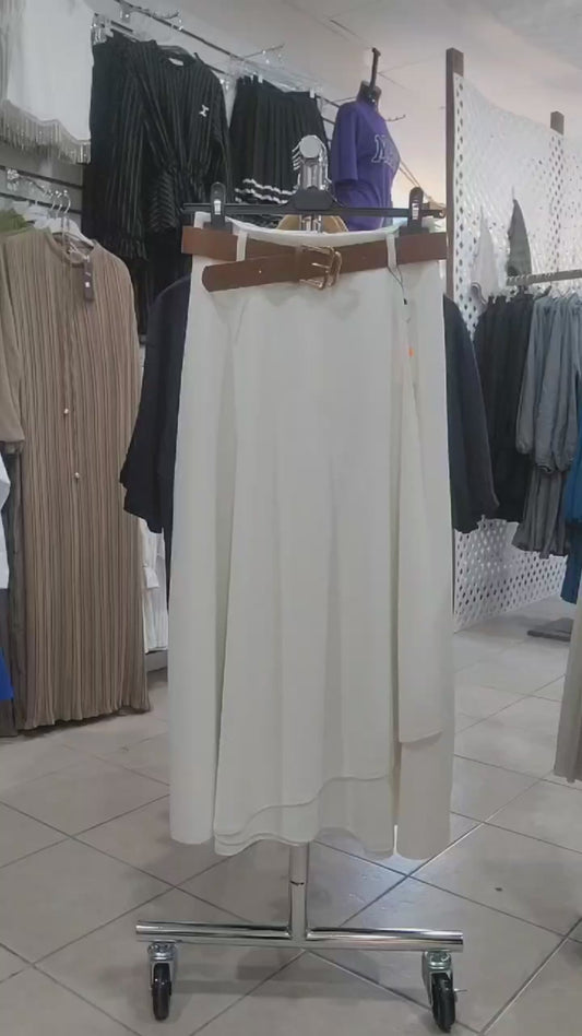 Belted Long Skirt